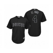 Men's Arizona Diamondbacks #4 Ketel Marte El Nino Black 2019 Players Weekend Replica Stitched Jersey