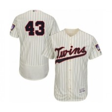 Men's Minnesota Twins #43 Lewis Thorpe Authentic Cream Alternate Flex Base Authentic Collection Baseball Player Stitched Jersey