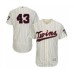 Men's Minnesota Twins #43 Lewis Thorpe Authentic Cream Alternate Flex Base Authentic Collection Baseball Player Stitched Jersey