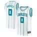 Men's Charlotte Hornets #0 Miles Bridges Fanatics Branded White 2020-21 Fast Break Replica Stitched Jersey