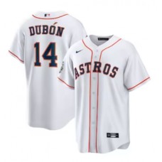 Men's Houston Astros #14 Mauricio Dubn Nike White Home Replica Player Stitched Jersey