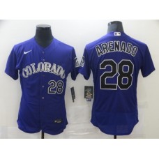 Men's Nike Colorado Rockies #28 Nolan Arenado Purple Alternate Stitched Jersey