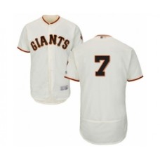 Men's San Francisco Giants #7 Donovan Solano Cream Home Flex Base Authentic Collection Baseball Player Stitched Jersey