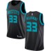 Men's Nike Jordan Charlotte Hornets #33 Alonzo Mourning Swingman Black NBA Jersey - 2018 19 City Edition