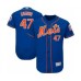 Men's New York Mets #47 Drew Gagnon Royal Blue Alternate Flex Base Authentic Collection Baseball Player Stitched Jersey