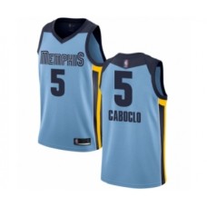 Men's Memphis Grizzlies #5 Bruno Caboclo Authentic Light Blue Basketball Jersey Statement Edition