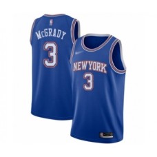 Men's New York Knicks #3 Tracy McGrady Authentic Blue Basketball Stitched Jersey - Statement Edition