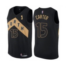 Men's Toronto Raptors #15 Vince Carter Swingman Black 2019 Basketball Finals Champions Jersey - City Edition