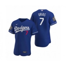 Men's Los Angeles Dodgers #7 Julio Urias Nike Royal 2020 World Series Authentic Stitched Jersey