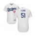 Men's Los Angeles Dodgers #51 Dylan Floro White Home Flex Base Authentic Collection Baseball Player Stitched Jersey