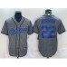 Men's Los Angeles Dodgers #22 Clayton Kershaw Grey Gridiron Cool Base Stitched Baseball Jersey