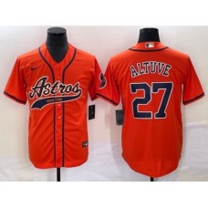 Men's Houston Astros #27 Jose Altuve Orange Cool Base Stitched Baseball Jersey