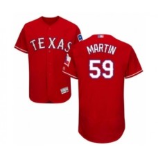 Men's Texas Rangers #59 Brett Martin Red Alternate Flex Base Authentic Collection Baseball Player Stitched Jersey