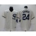 Men's Nike Chicago White Sox #24 Yasmani Grandal Cream Elite 2021 Field of Dreams Stitched Jersey