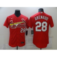 Men's St. Louis Cardinals #28 Nolan Arenado Nike Red Alternate Official Replica Stitched Jersey