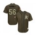 Men's Oakland Athletics #56 Fernando Rodney Authentic Green Salute to Service Baseball Jersey