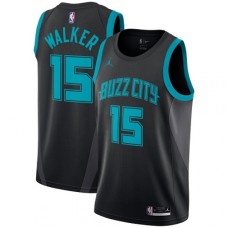 Men's Nike Jordan Charlotte Hornets #15 Kemba Walker Swingman Black NBA Jersey - 2018 19 City Edition