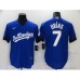 Men's Los Angeles Dodgers #7 Julio Urias Blue Game City Player Stitched Jersey