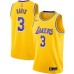 Men's Los Angeles Lakers #3 Anthony Davis Nike Gold 2020-21 Swingman Stitched Jersey