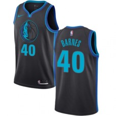 Men's Nike Dallas Mavericks #40 Harrison Barnes Swingman Charcoal NBA Jersey - City Edition