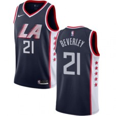 Men's Nike Los Angeles Clippers #21 Patrick Beverley Swingman Navy Blue NBA Jersey - City Edition