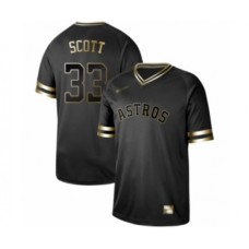 Men's Houston Astros #33 Mike Scott Authentic Black Gold Fashion Baseball Stitched Jersey