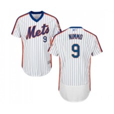 Men's New York Mets #9 Brandon Nimmo White Alternate Flex Base Authentic Collection Baseball Jersey