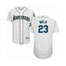 Men's Seattle Mariners #23 Austin Nola White Home Flex Base Authentic Collection Baseball Player Stitched Jersey