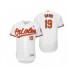 Men's 2019 Mothers Day Chris Davis Baltimore Orioles #19 White Flex Base Home Stitched Jersey