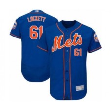 Men's New York Mets #61 Walker Lockett Royal Blue Alternate Flex Base Authentic Collection Baseball Player Stitched Jersey