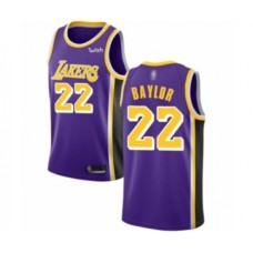 Men's Los Angeles Lakers #22 Elgin Baylor Authentic Purple Basketball Jerseys - Icon Edition