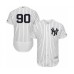 Men's New York Yankees #90 Thairo Estrada White Home Flex Base Authentic Collection Baseball Player Stitched Jersey