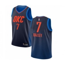 Men's Oklahoma City Thunder #7 Darius Bazley Authentic Navy Blue Basketball Stitched Jersey Statement Edition