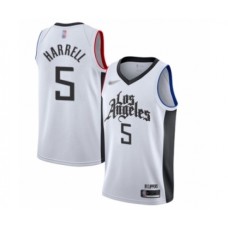 Men's Los Angeles Clippers #5 Montrezl Harrell Swingman White Basketball Stitched Jersey - 2019 20 City Edition