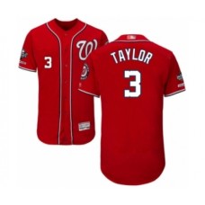 Men's Washington Nationals #3 Michael Taylor Red Alternate Flex Base Authentic Collection 2019 World Series Champions Baseball Stitched Jersey