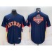 Men's Houston Astros Navy Blue Champions Big Logo With Patch Stitched MLB Cool Base Nike Jersey