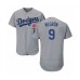 Men's Los Angeles Dodgers #9 Kristopher Negron Gray Alternate Flex Base Authentic Collection Baseball Player Stitched Jersey