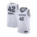 Men's Memphis Grizzlies #42 Lorenzen Wright Authentic White Finished Basketball Stitched Jersey - Association Edition