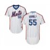 Men's New York Mets #55 Corey Oswalt White Alternate Flex Base Authentic Collection Baseball Player Stitched Jersey