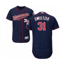 Men's Minnesota Twins #31 Devin Smeltzer Authentic Navy Blue Alternate Flex Base Authentic Collection Baseball Player Stitched Jersey