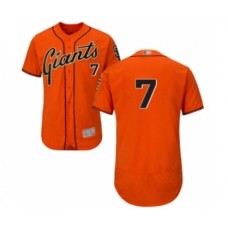 Men's San Francisco Giants #7 Donovan Solano Orange Alternate Flex Base Authentic Collection Baseball Player Stitched Jersey