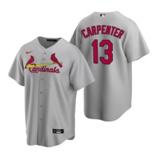 Men's Nike St. Louis Cardinals #13 Matt Carpenter Gray Road Stitched Baseball Jersey