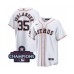 Men's Houston Astros #35 Justin Verlander White 2022 World Series Champions Home Stitched Baseball Jersey