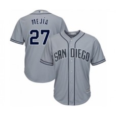 Men's San Diego Padres #27 Francisco Mejia Authentic Grey Road Cool Base Baseball Player Stitched Jersey