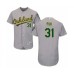 Men's Oakland Athletics #31 A.J. Puk Grey Road Flex Base Authentic Collection Baseball Player Stitched Jersey