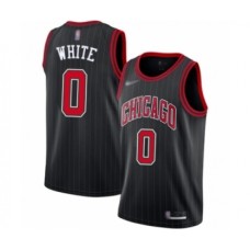 Men's Chicago Bulls #0 Coby White Authentic Black Finished Basketball Stitched Jersey - Statement Edition