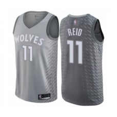 Men's Minnesota Timberwolves #11 Naz Reid Authentic Gray Basketball Stitched Jersey - City Edition