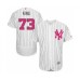 Men's New York Yankees #73 Mike King Authentic White 2016 Mother's Day Fashion Flex Base Baseball Player Stitched Jersey