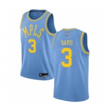 Men's Los Angeles Lakers #3 Anthony Davis Authentic Blue Hardwood Classics Basketball Jersey