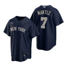 Men's Nike New York Yankees #7 Mickey Mantle Navy Alternate Stitched Baseball Jersey